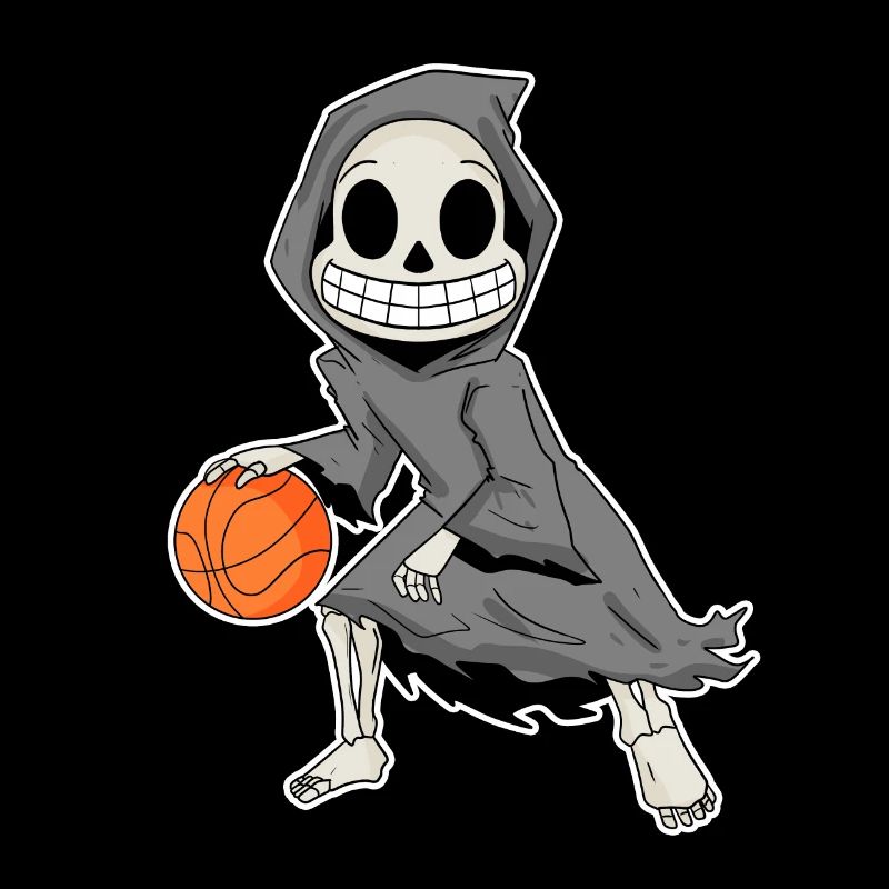 Grim Reaper joue au basket-ball