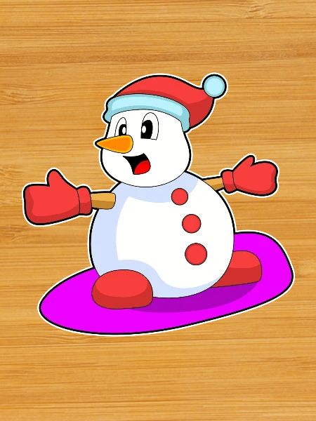 Snowman Christmas Snowboard