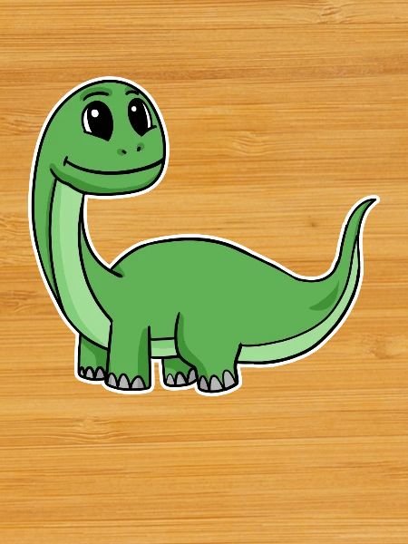 Petit dinosaure vert mignon