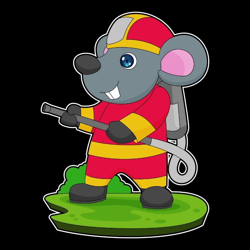 Mouse Firefighter Fire Hose Fire Hose Fire Brigade