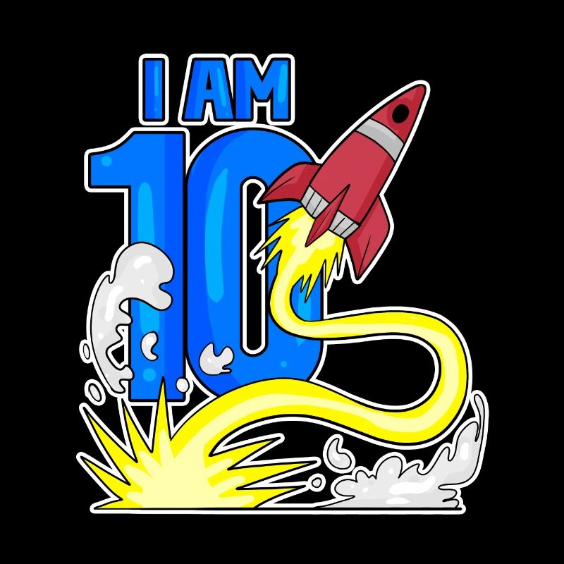 10 Birthday Boy Astronaut Rocket - Ten Years