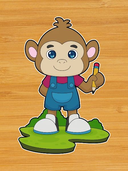 Monkey Student Pencil School