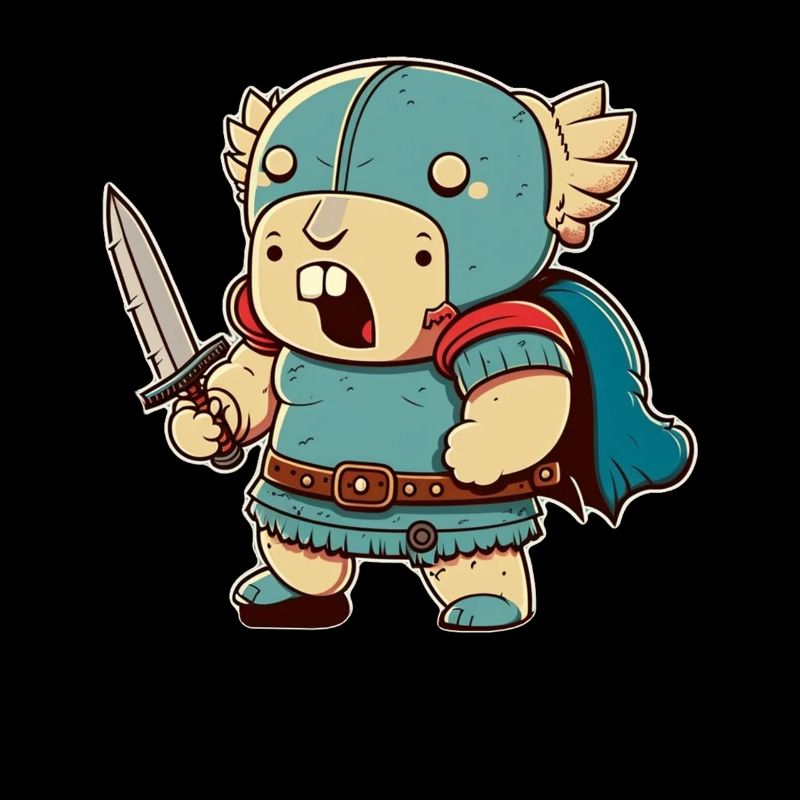 Mad warrior with sword