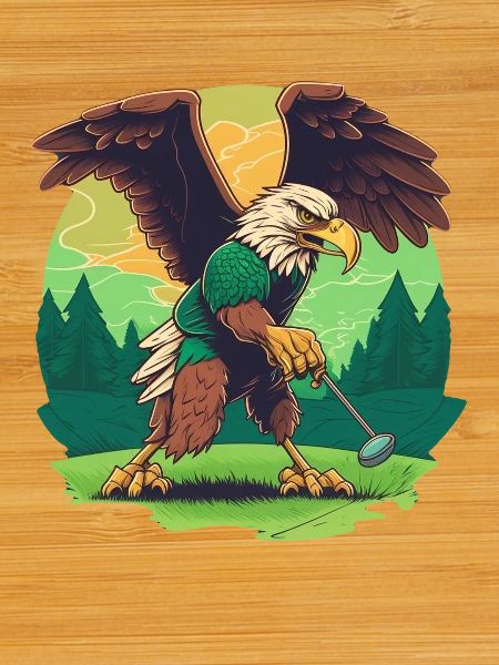 Aigle joueur de golf