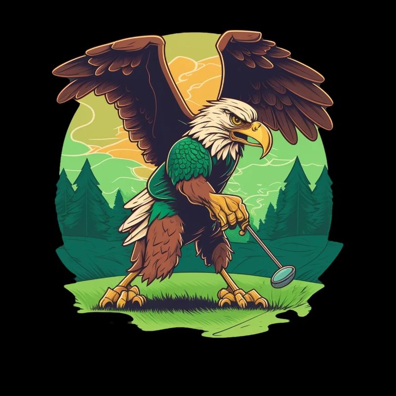 Golfspielender Adler