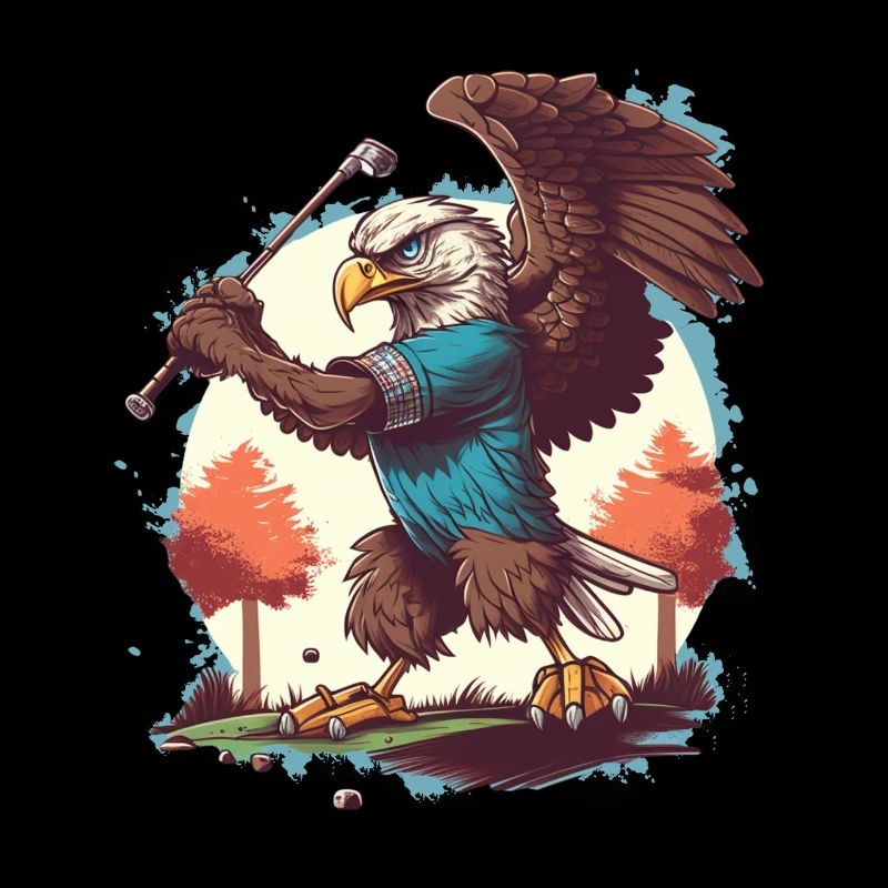 Adler schwingt den Golfschläger