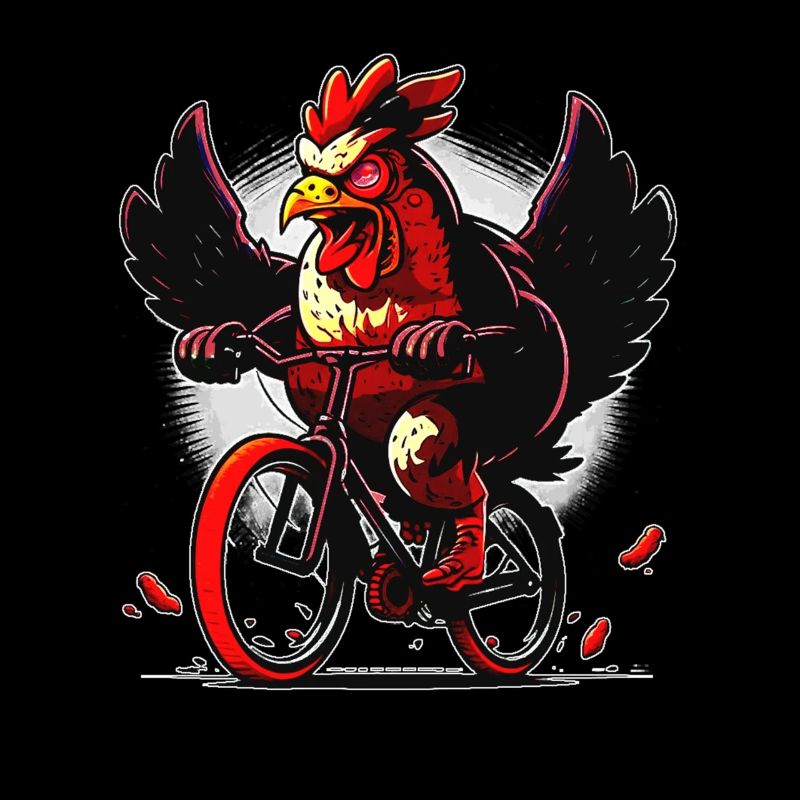 Poulet confortable à vélo