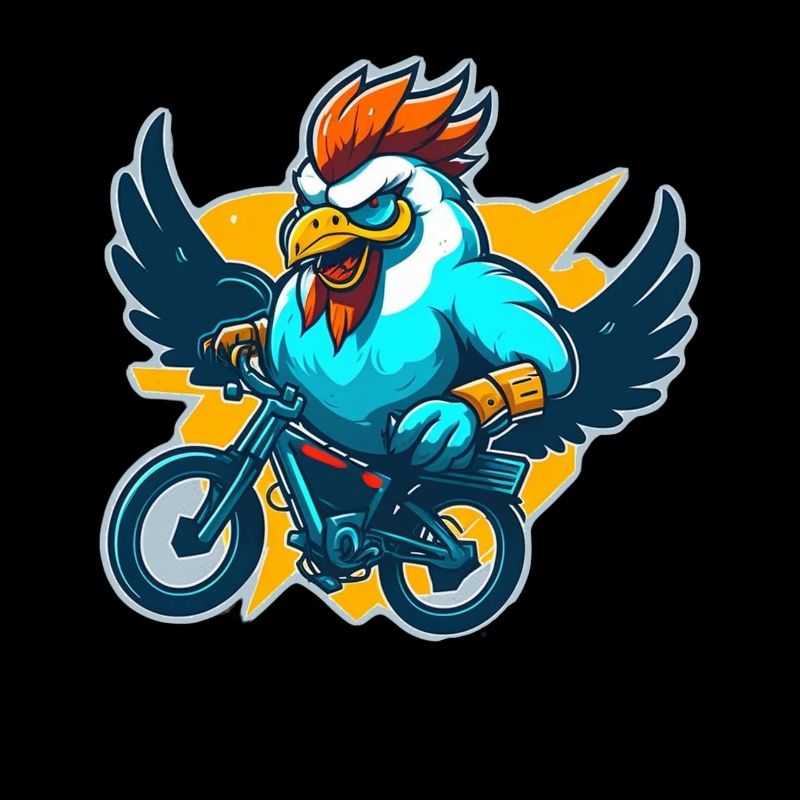 Coq avec vélo