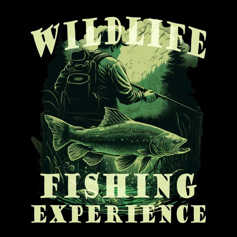 Pêcheurs à la chasse avec lettrage