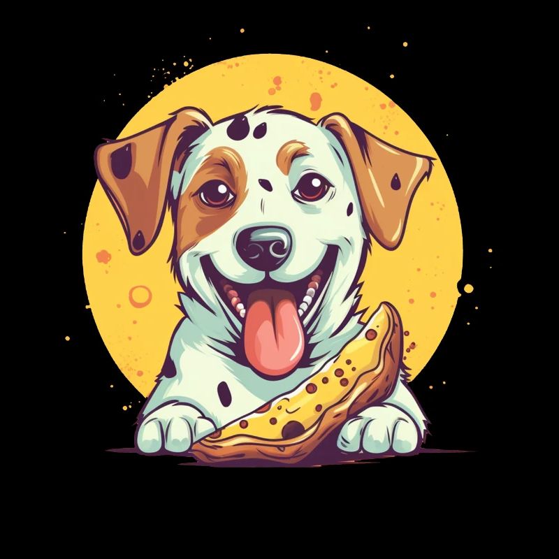 Hund mit Pizza