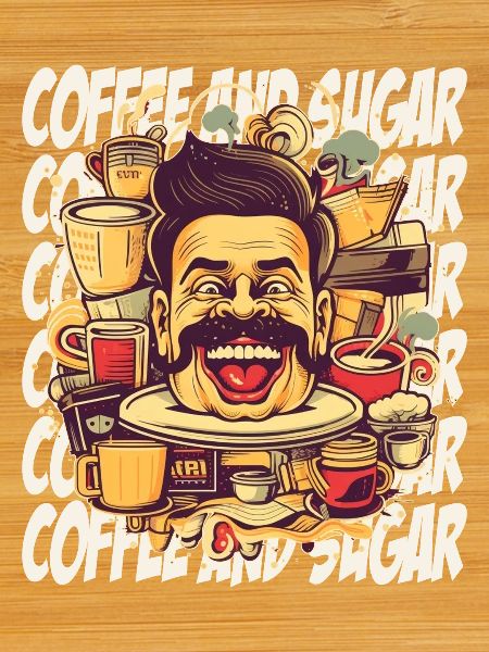 Crazy about coffee with lettering