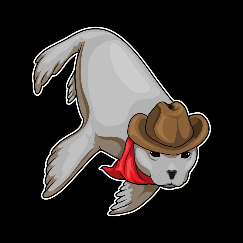Seehund Cowboy Cowboyhut