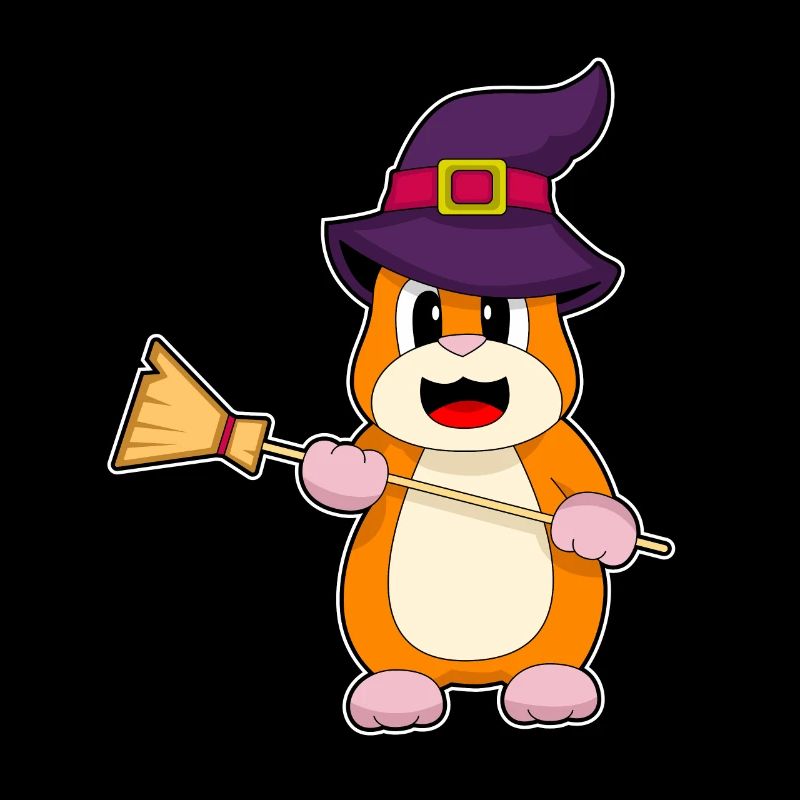 Hamster Halloween Balai de sorcière