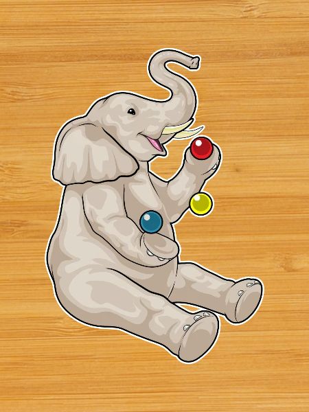 Elephant juggler juggling
