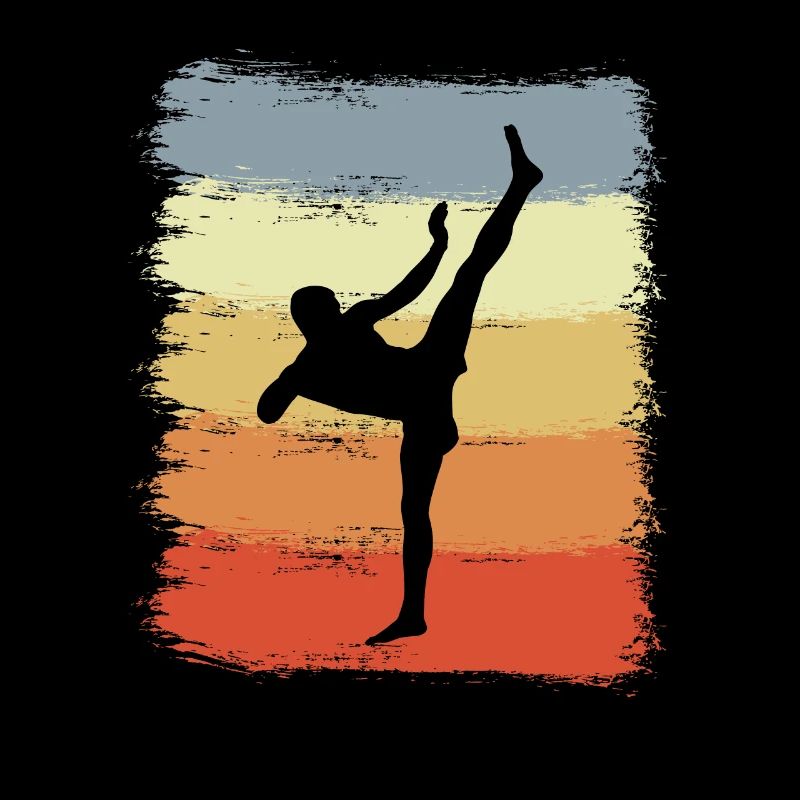 Vintage Kickboxer Zeichnung