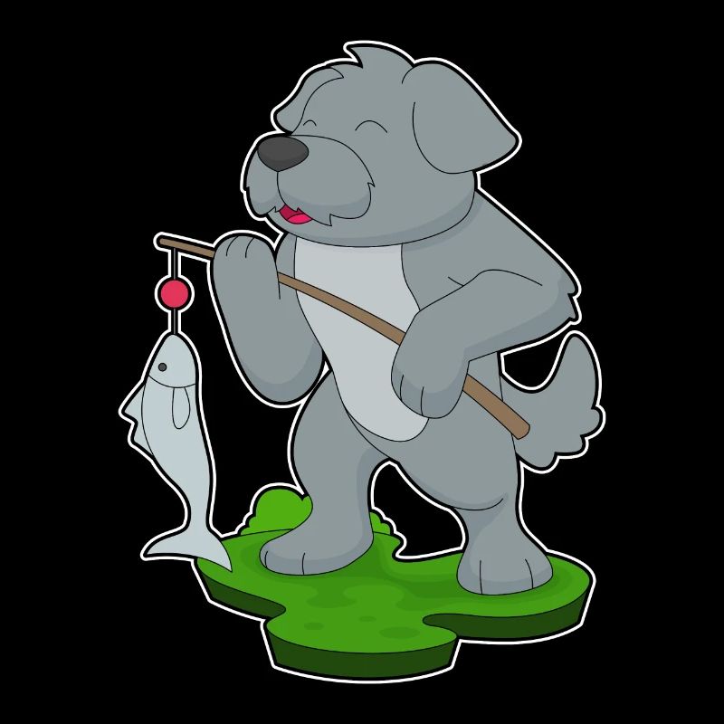 Chien, Pêcheur, Poisson, Pêche