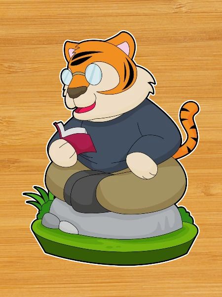 Tiger Nerd Buch Brille