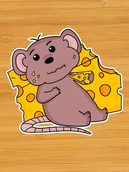 Mouse motif with cheese