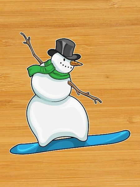 Snowman Christmas Snowboard