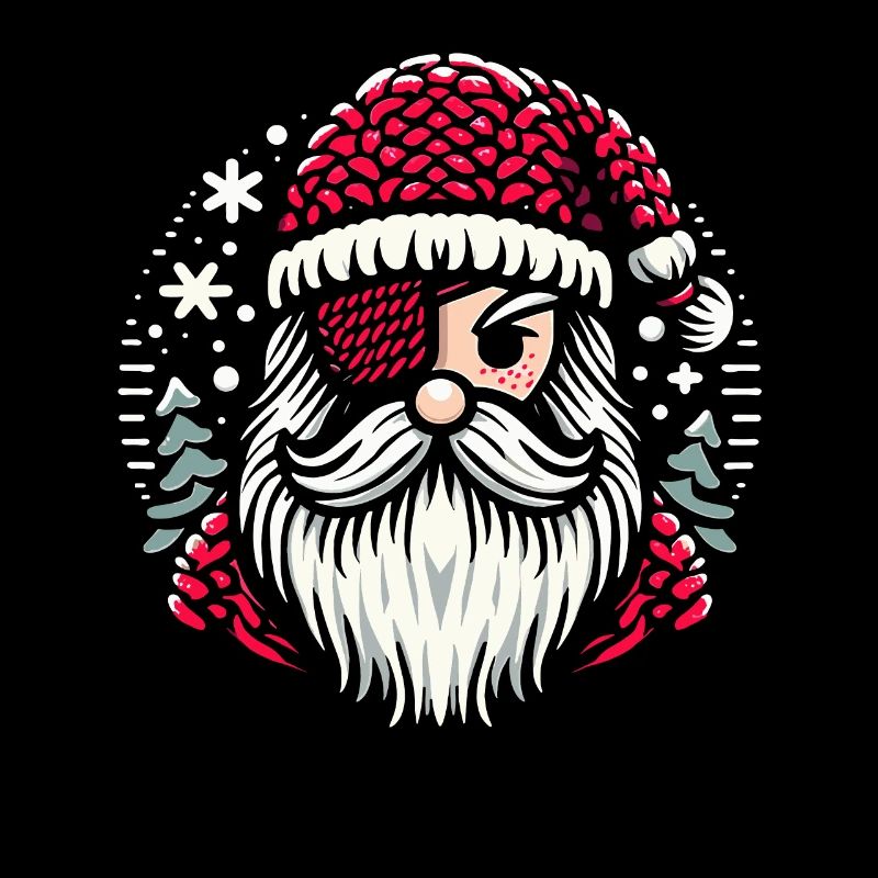 Weihnachtsmann Strickmuster mit Augenklappe