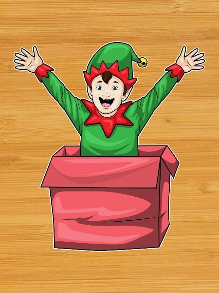 Elf Weihnachten Karton