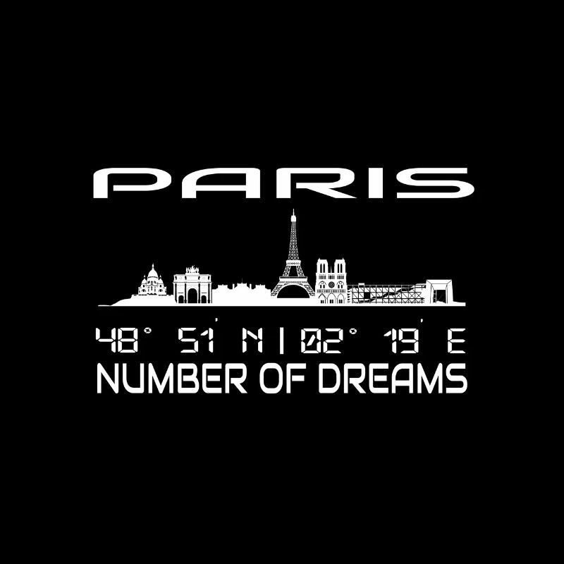 Skyline Paris Silhouette GPS Coordinates
