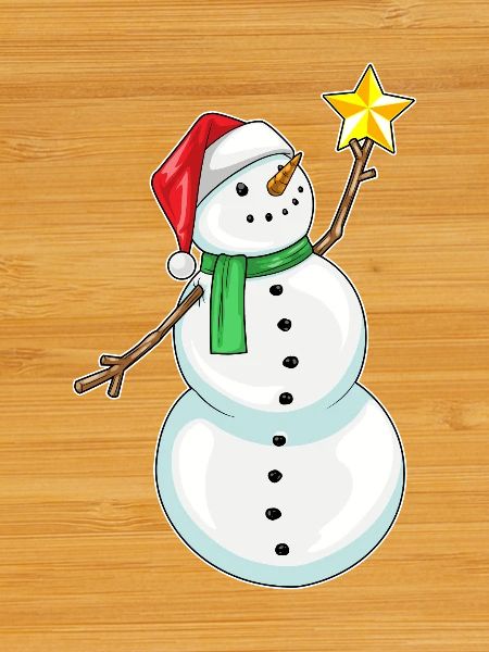 Snowman Christmas Poinsettia