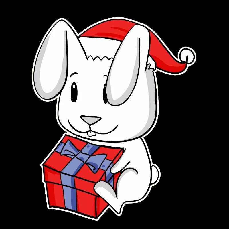 Lapin avec chapeau de père Noël
