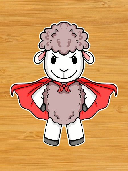 Schaf Superheld Held Motiv