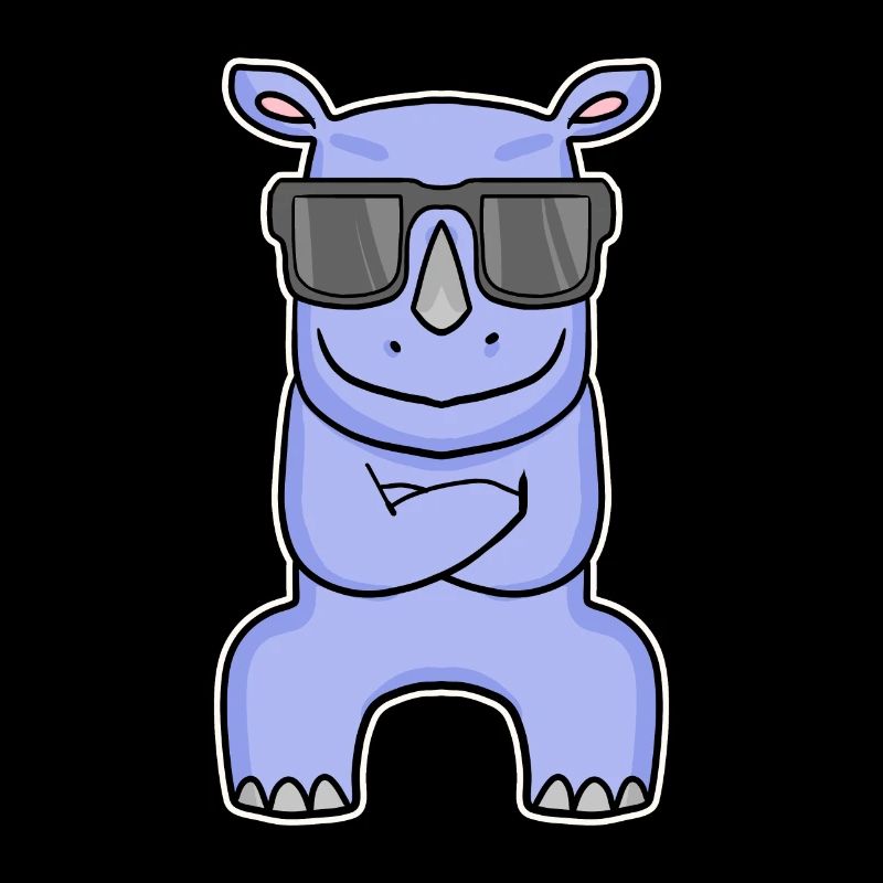 Nilpferd mit Brille