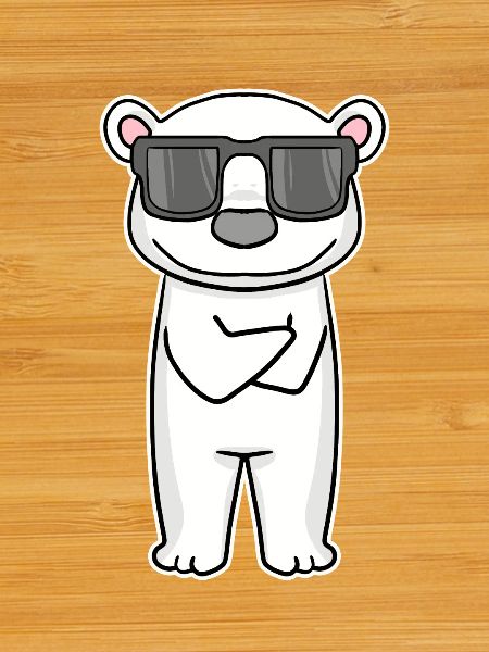 Polar bear with glasses