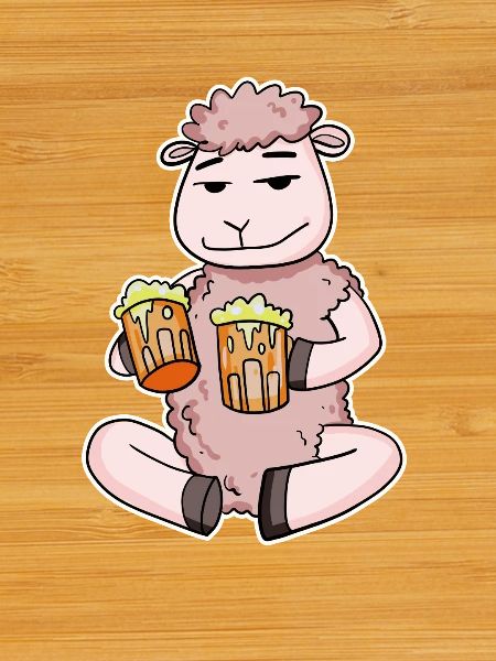 Sheep with beer