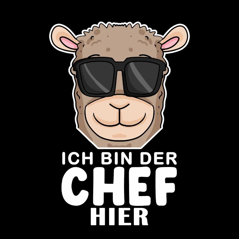 Chef Spruch mit Alpaka Motiv