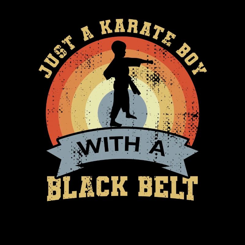 Karate boy with black belt