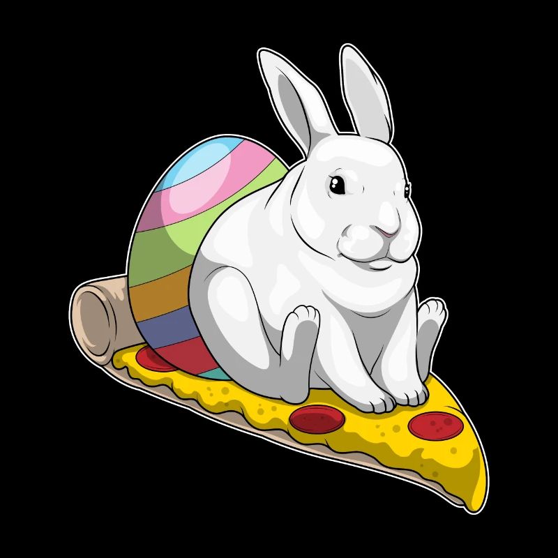 Pizza aux œufs de Pâques lapin