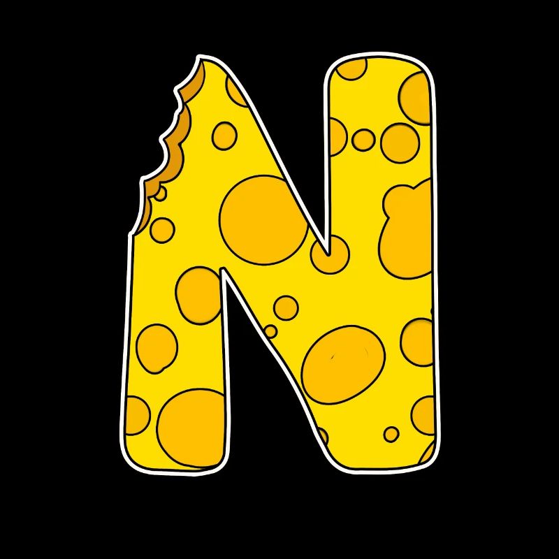 Buchstabe N - Anfangsbuchstabe N - Käse Motiv
