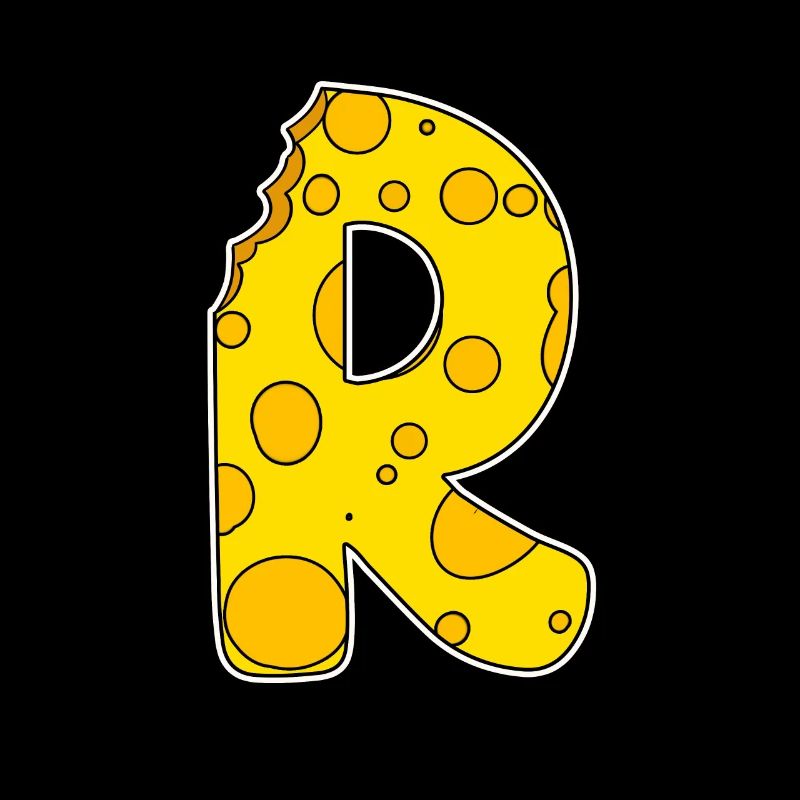 Letter R - Initial Letter R - Cheese Motif