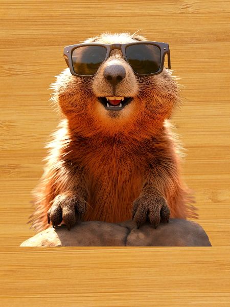 Murmeltier mit Sonnenbrille Nagetier Erdhörnchen