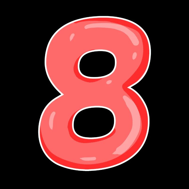 8 Zahl in Rot
