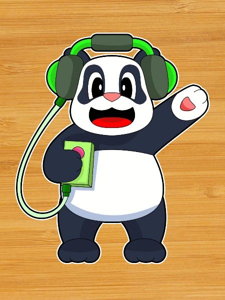 Panda Écouteurs Musique