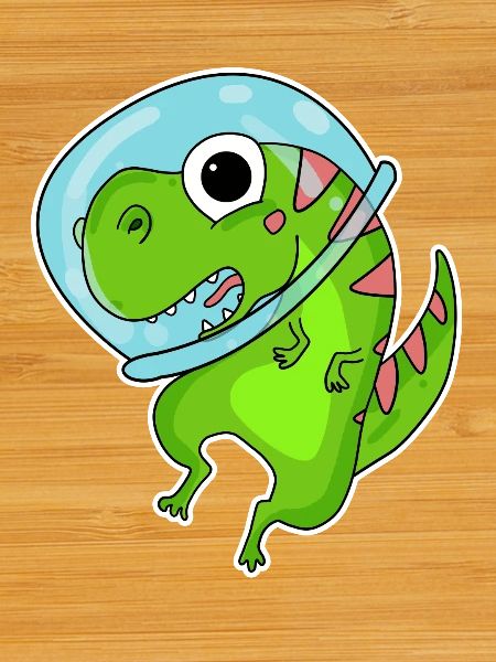 Dino Motif Dinosaur Space Astronauat