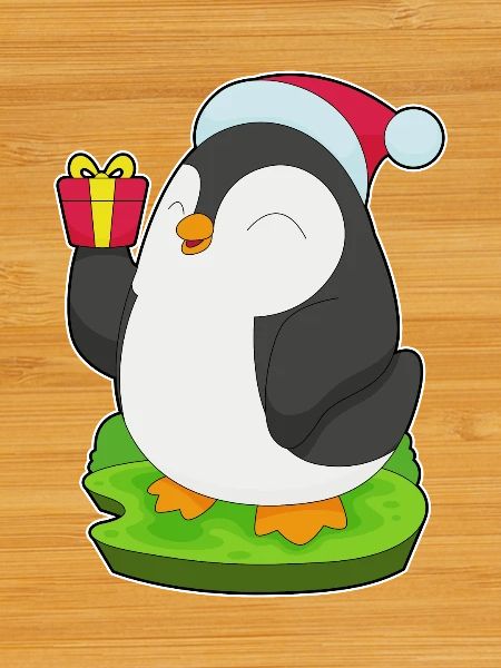 Penguin Christmas Santa Hat
