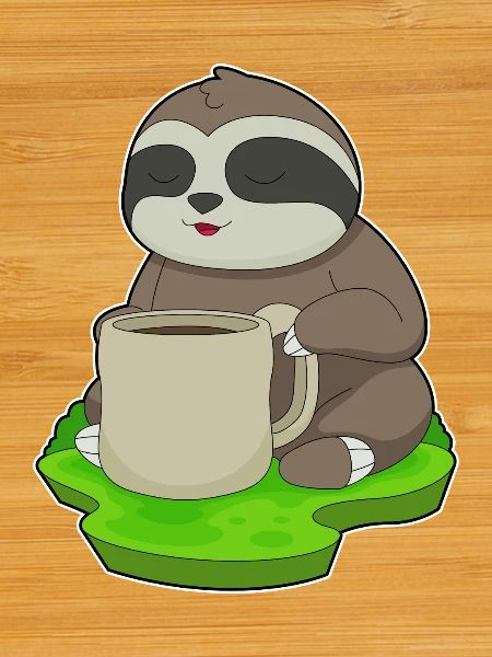 Faultier Tasse Kaffee
