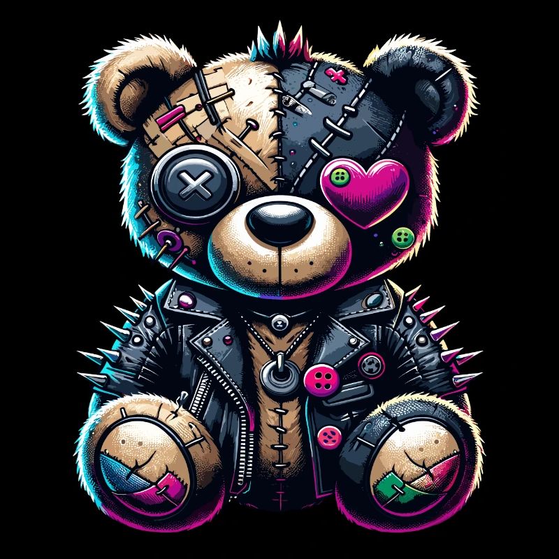 Punk Emo Plush Teddy Bear