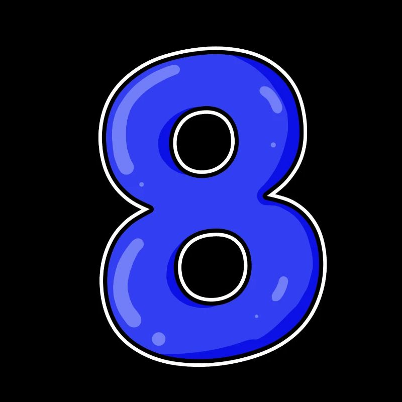 Numéro 8 Numéro Huit Motif Bleu