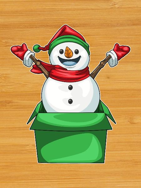 Snowman Christmas Cardboard Box