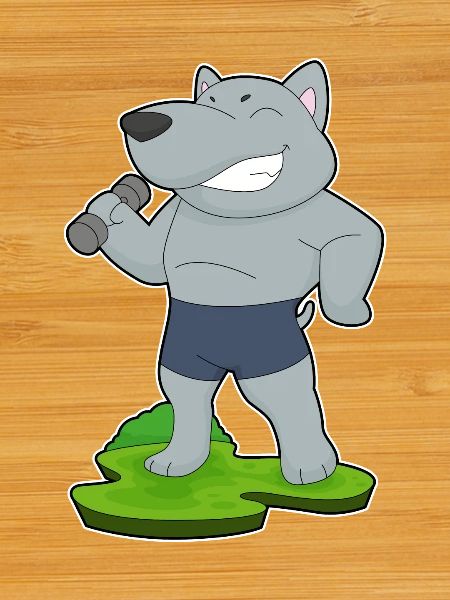 Dog Bodybuilder Dumbbell Bodybuilding