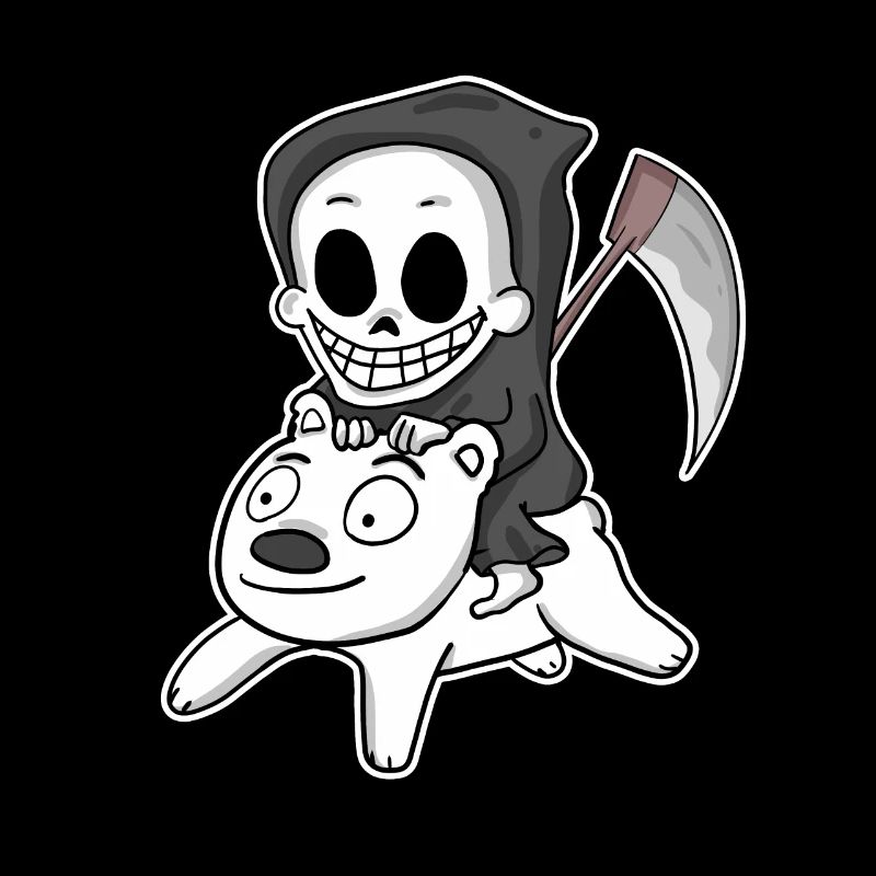 Grim Reaper Polar Bear Motif