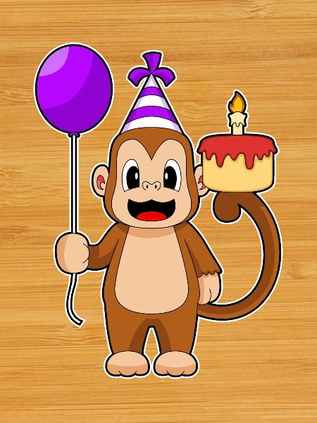 Monkey Birthday Balloon