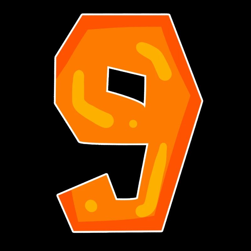 Numéro 9 - Neuf - 9 Motif Orange